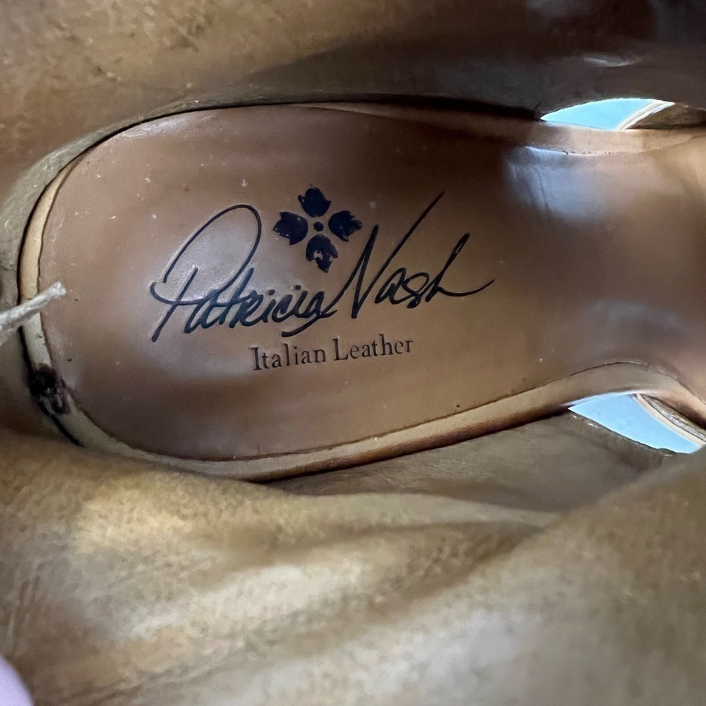 Patricia Nash Woven Leather Peep Toe Booties | Boho Italian Style | Size 10 - Picture 7 of 9